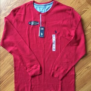 Thermal Red Henley - Men’s